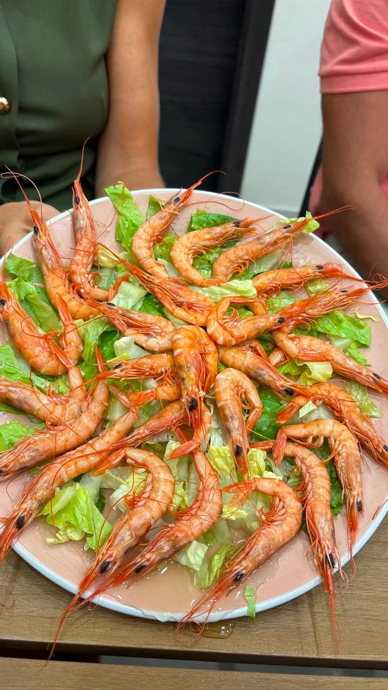 Gambas servidas en Baraka